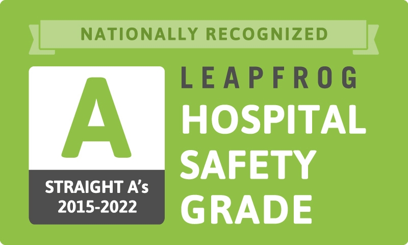 We’ve earned our 16th consecutive ‘A’ from The Leapfrog Group!